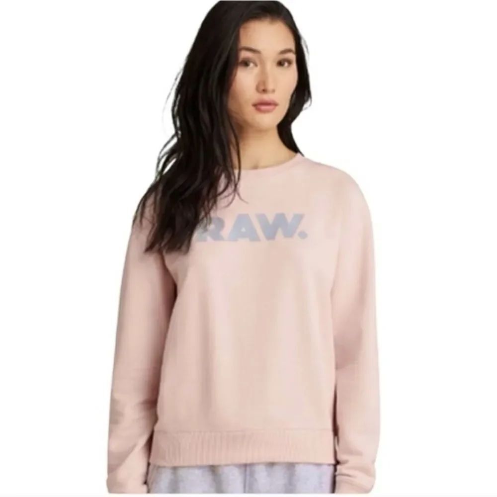 G-Star Raw Blush Pink Crew Neck Sweat Shirt Extra Small New With Tags